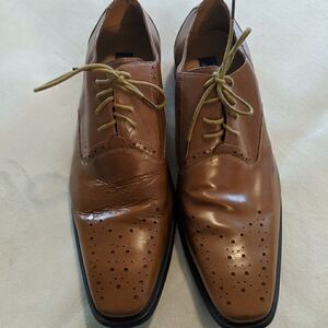 Versa cognac brown leather dress shoes Oxford 9.5